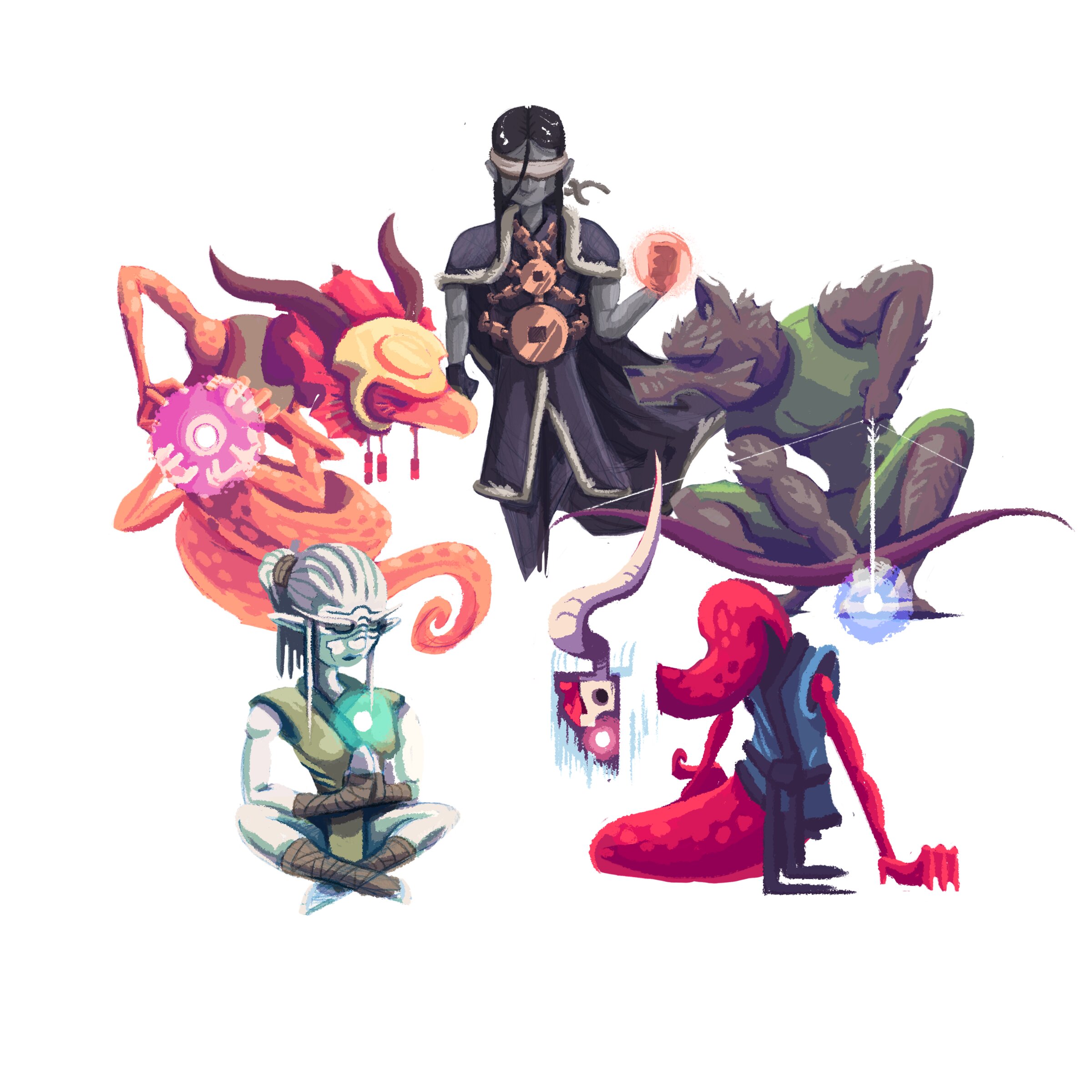 Hero concepts. Each one is a class the community writes cards for.
